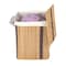 Vintiquewise Square Coconut Sticks Collapsible Waterproof Laundry Hamper with Lid and Handles for Easy Carrying QI004430-N_SQ - alternate 1